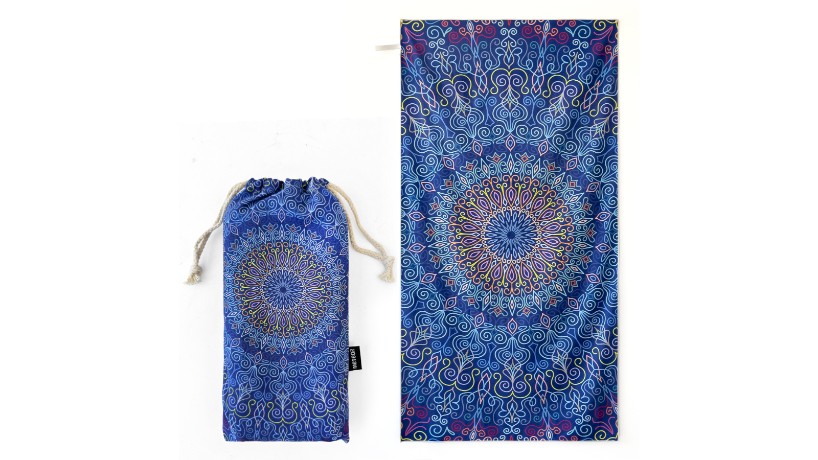 Meteor For The Winners X-Large Sand-Free Beach Towel with Carry Bag - Modern Mandala