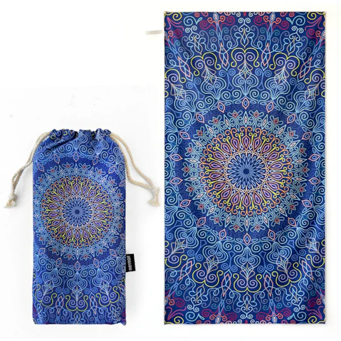 Meteor For The Winners X-Large Sand-Free Beach Towel with Carry Bag - Modern Mandala