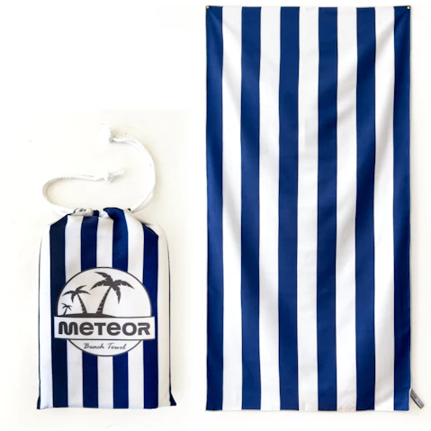 Meteor For The Winners X-Large Sand-Free Beach Towel with Carry Bag - Blue Currents