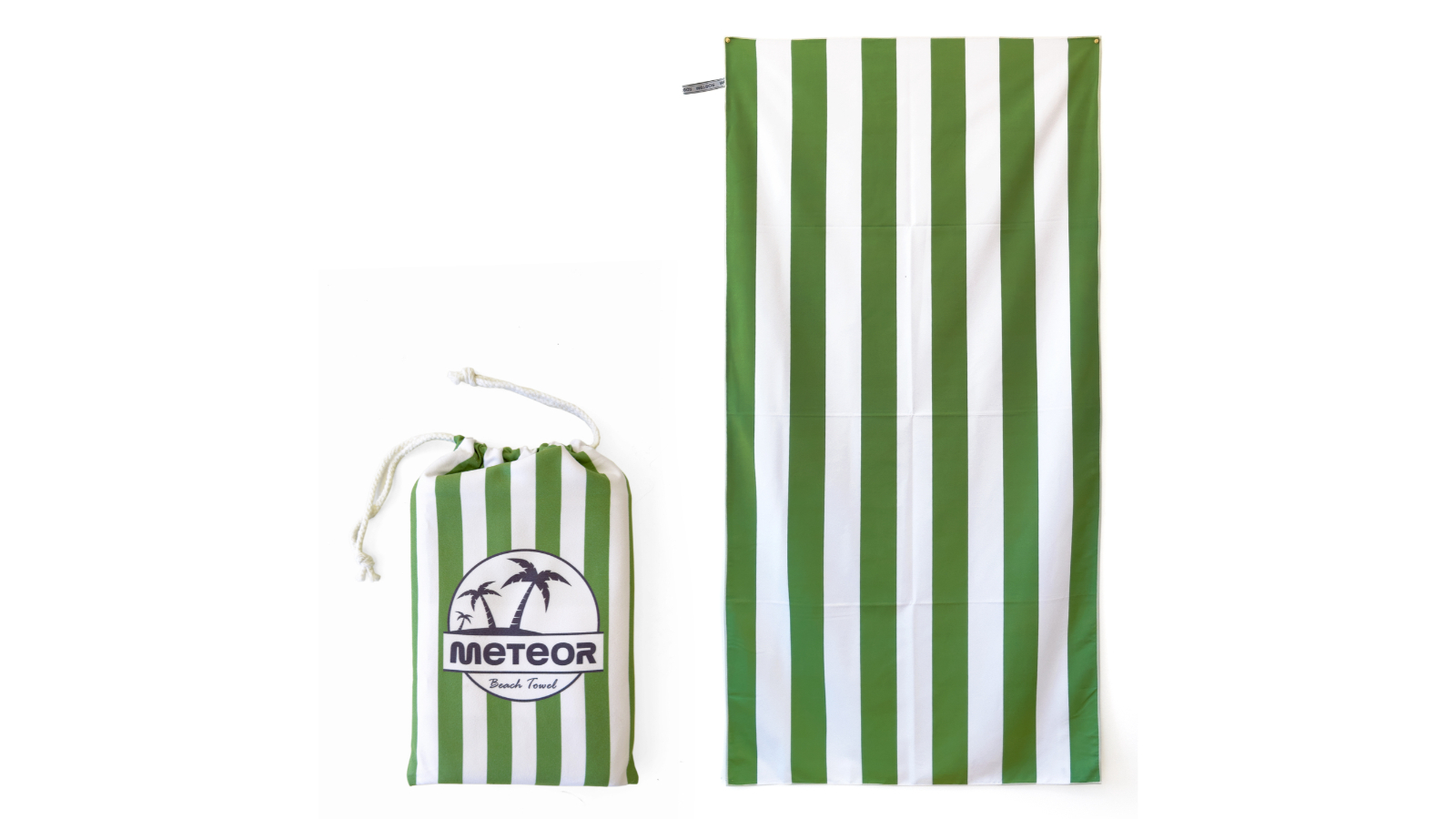 Meteor For The Winners X-Large Sand-Free Beach Towel with Carry Bag - Green Groove