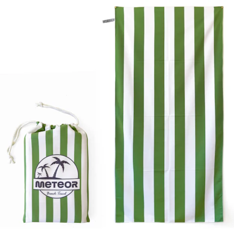 Meteor For The Winners X-Large Sand-Free Beach Towel with Carry Bag - Green Groove