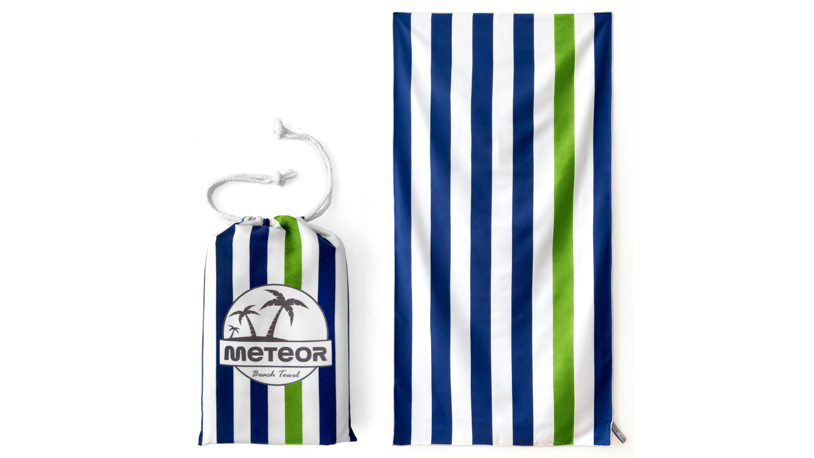 Meteor For The Winners X-Large Sand-Free Beach Towel with Carry Bag - Nautical Horizon