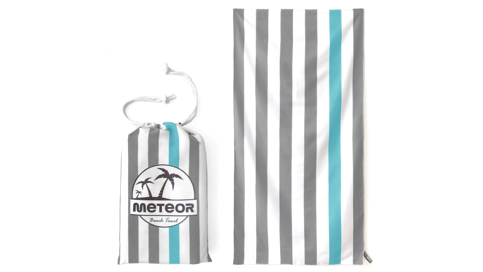 Meteor For The Winners X-Large Sand-Free Beach Towel with Carry Bag - Aqua Drift