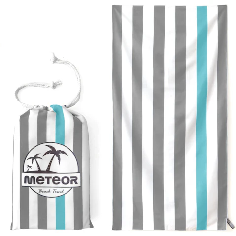 Meteor For The Winners X-Large Sand-Free Beach Towel with Carry Bag - Aqua Drift