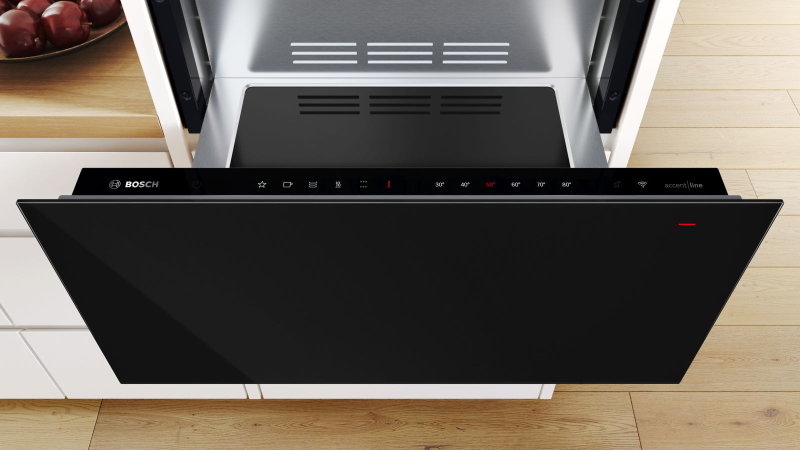 Bosch 29cm Accentline Series 8 Builtin Warming Drawer Black Harvey