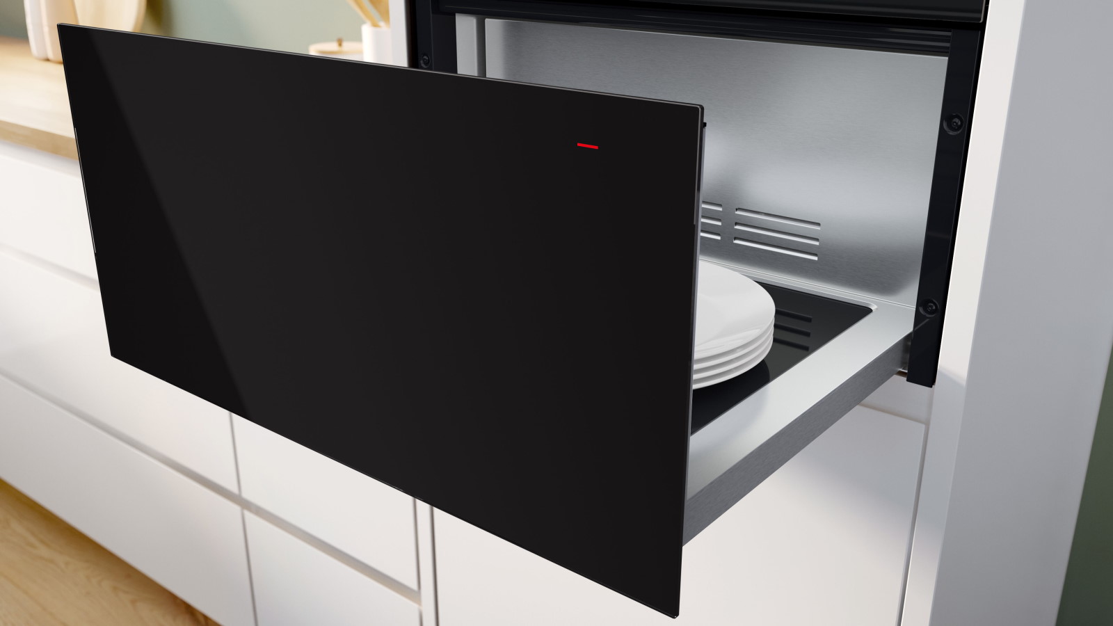Bosch 29cm Accentline Series 8 Builtin Warming Drawer Black Harvey