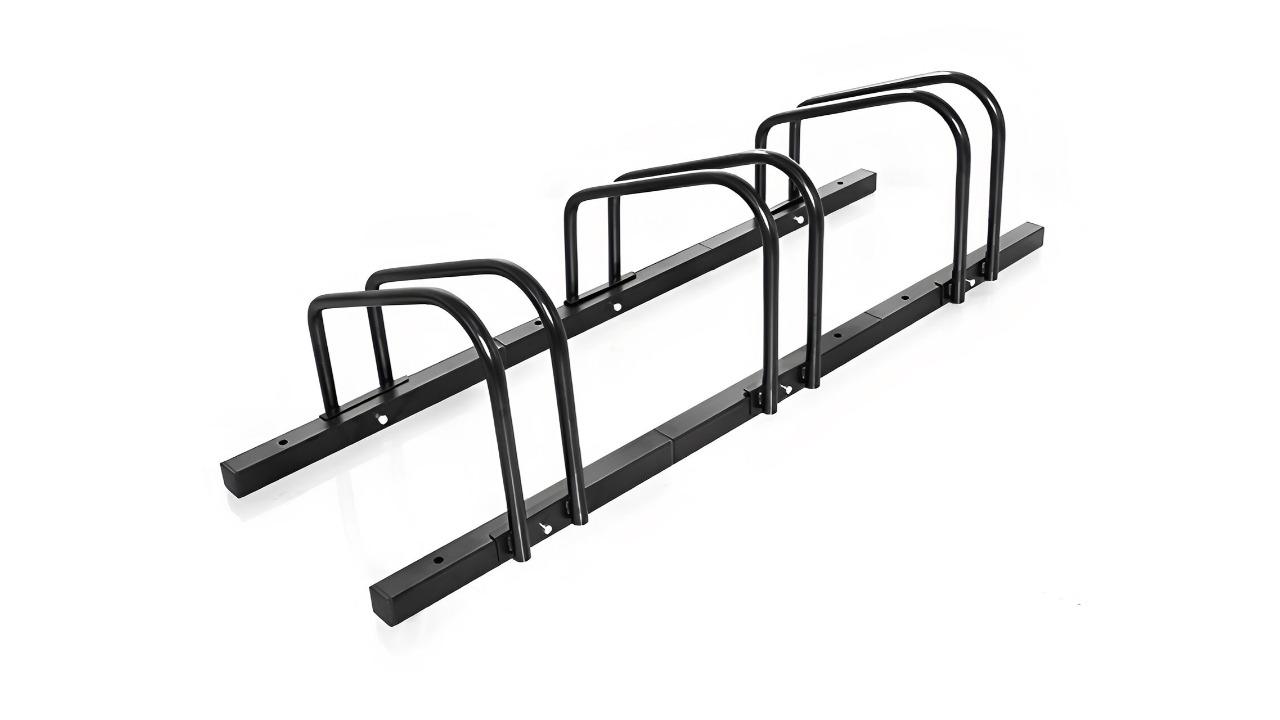 FitnessLAB Heavy Duty Steel 3-Bike Floor Parking Stand