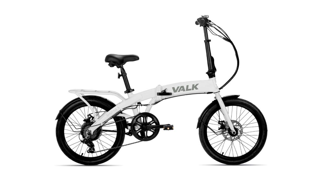 Valk 2023 Shuttle 5 Electric Folding Bike Gen II 20inch Tyres Shimano 7-speed - White