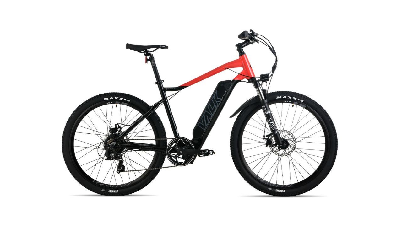 Valk 2023 Medium Frame MX7 Electric Mountain Bike Black and Red