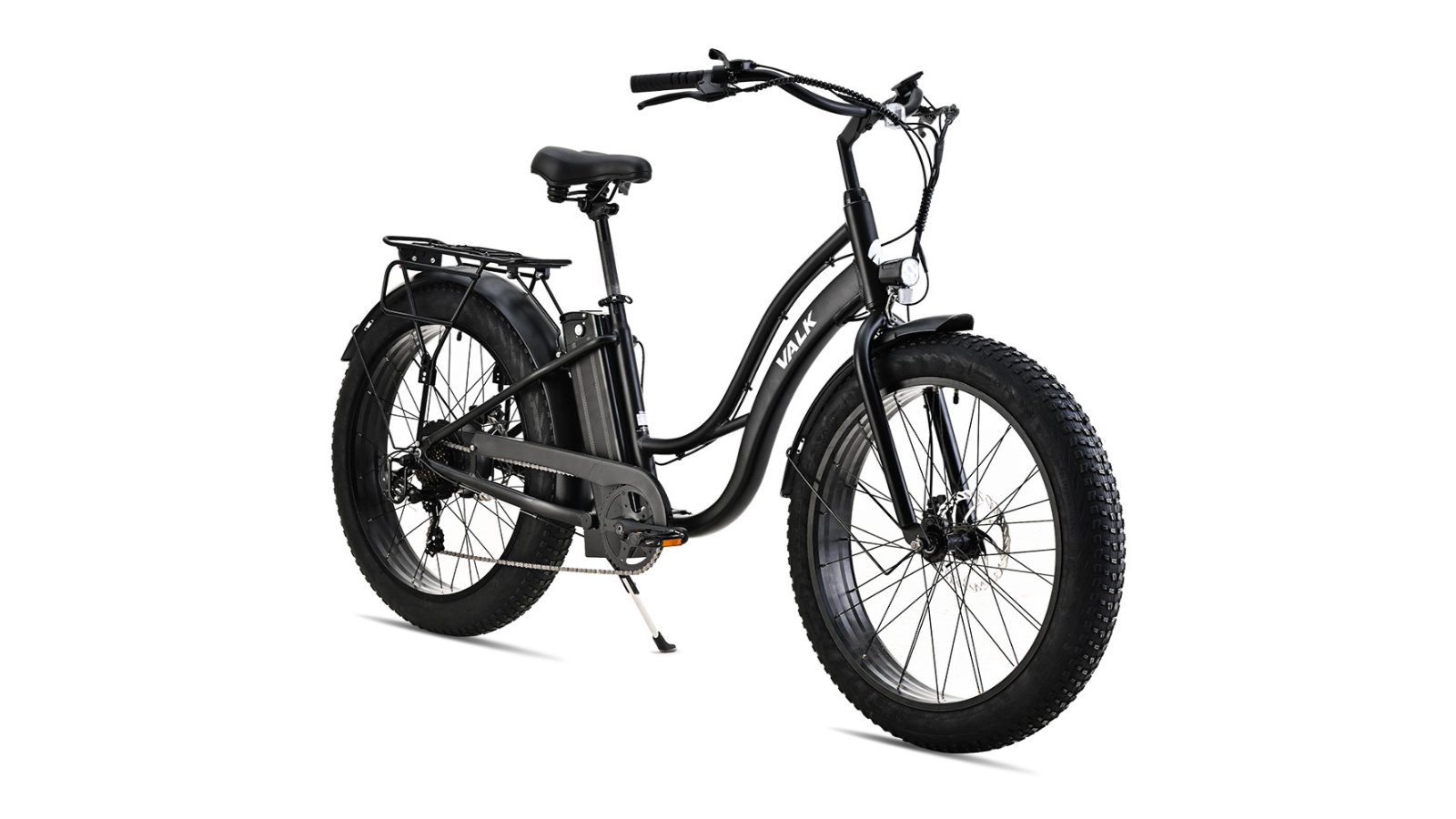 Valk Electric Fat Tyre Cruiser Bike with Throttle Harvey Norman
