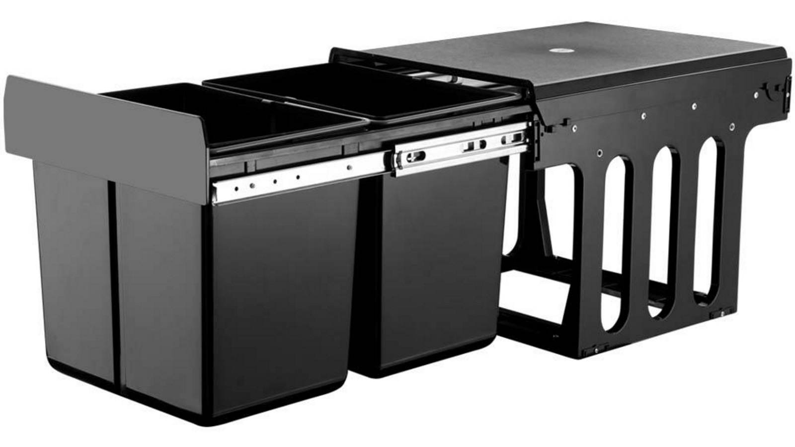 Cefito 2x15L Twin Pull Out Bin - Black