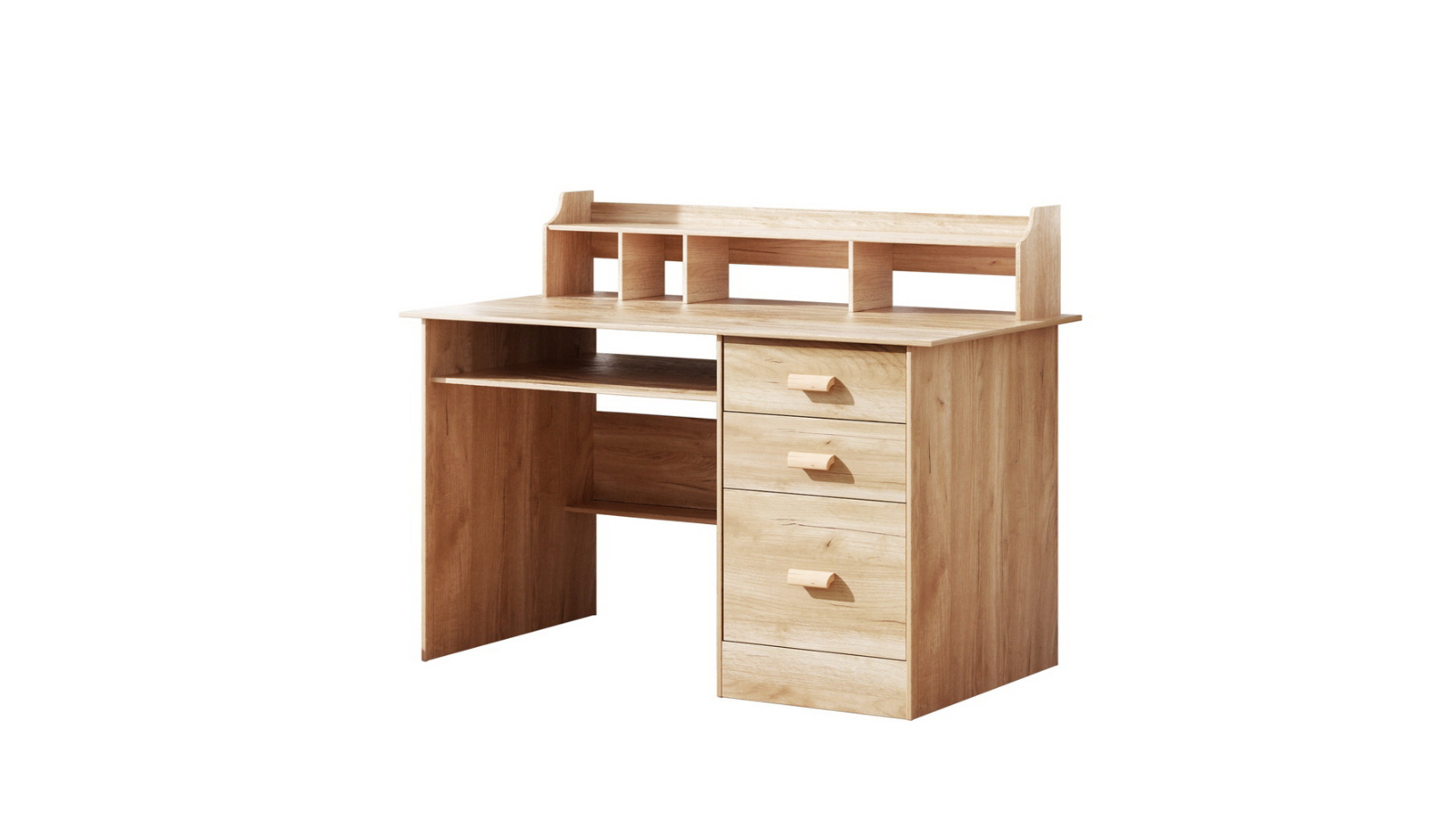 Artiss 115cm Computer Desk with Desktop Shelves Drawer - Pine
