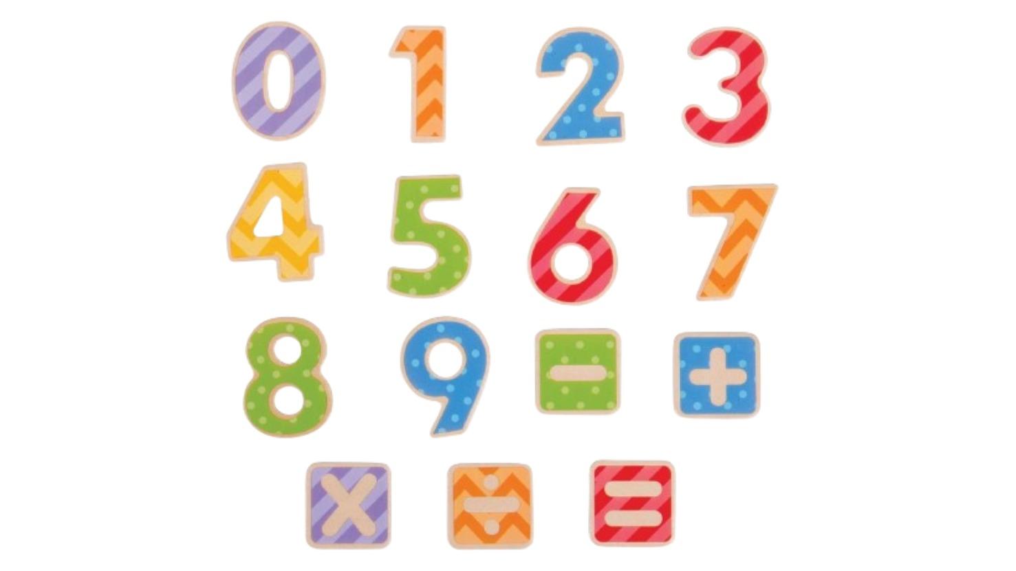 Bigjigs Rail 56 Piece Wooden Magnetic Number Educational Toy with Tray - 3 year+