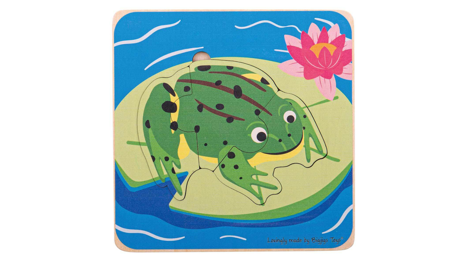 Bigjigs Toys 4 Piece 15cm Lifecycle Layer Jigsaw Puzzle Frog Kids Wooden Toy - 18 month+