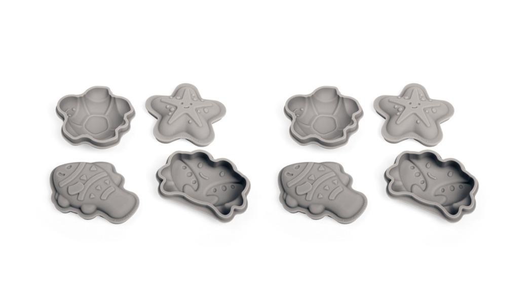 Bigjigs Toys 18 month+ Pack of 2 Sand Mould Outdoor Beach Set - Stone Grey