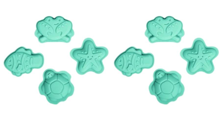 Bigjigs Rail Pack of 2 Eggshell Green Sand Mould Toy Set - 18 month+