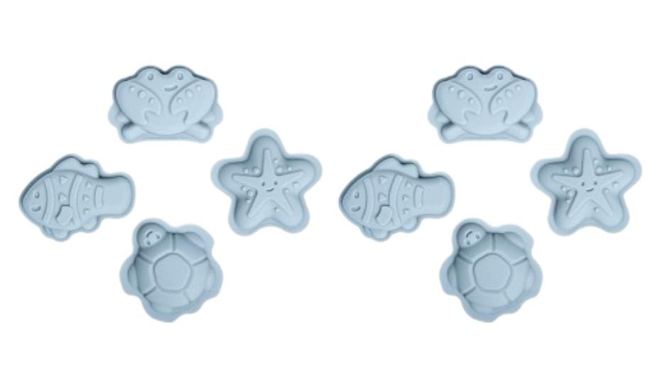 Bigjigs Rail Pack of 2 Dove Grey Sand Mould Outdoor Toy Set - 18 month+