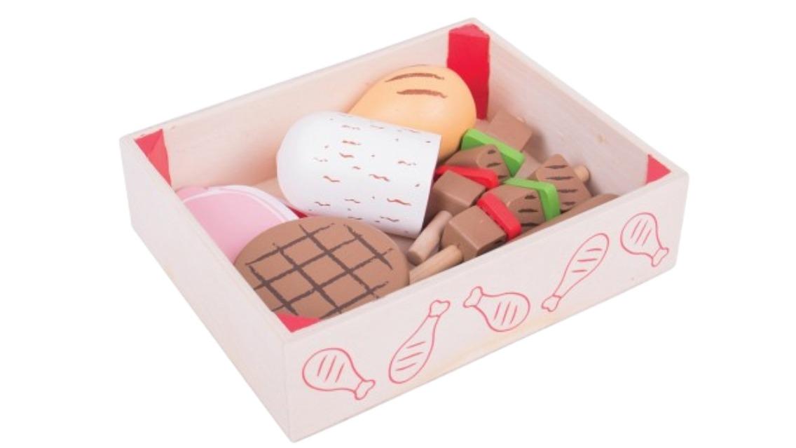 Bigjigs Rail Kids Butchers Crate Wooden Toy Set - 18 month+