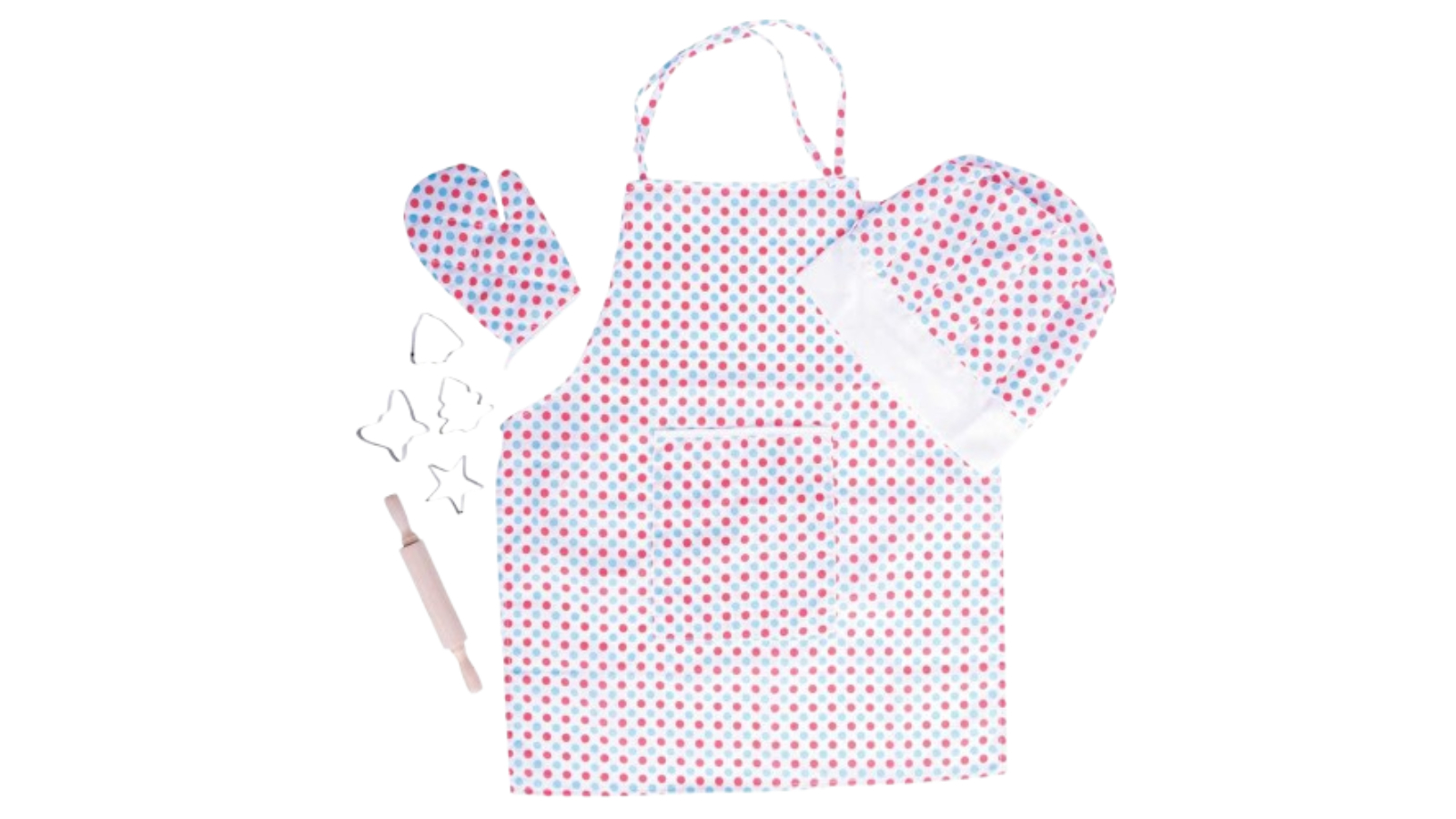 Bigjigs Rail Chefs Apron/Hat Rolling Pin Wooden Toy Set - 3 year+
