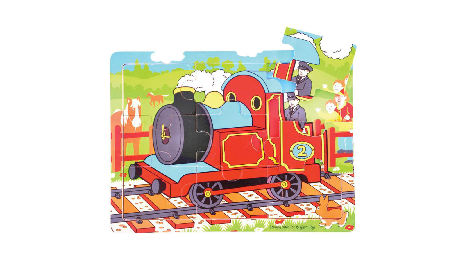 Bigjigs Toys Wooden Tray Puzzle Train - 2 year+