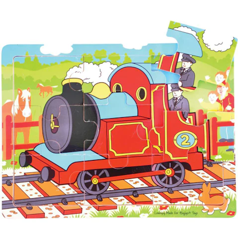 Bigjigs Toys Wooden Tray Puzzle Train - 2 year+