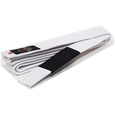 Morgan Sports White BJJ Belt with Black Tip