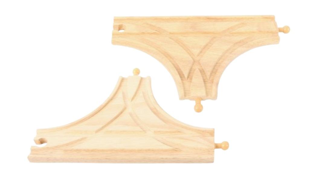 Bigjigs Rail 2 Piece 21cm T-Junction Track Wooden Toy - 3 year+