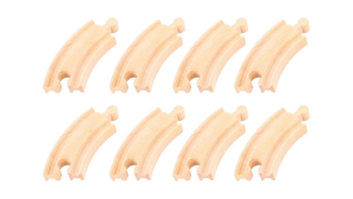 Bigjigs Rail Pack of 2 9.5cm Short Curves Track Wooden Toy - 3 year+