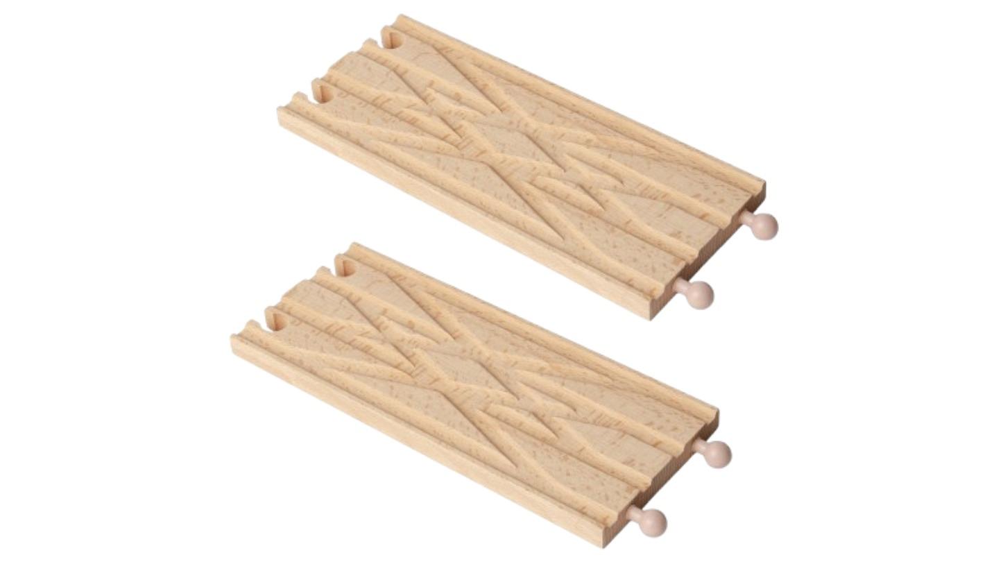 Bigjigs Rail 2 Piece 21.5cm Diamond Crossover Track Wooden Toy - 3 year+