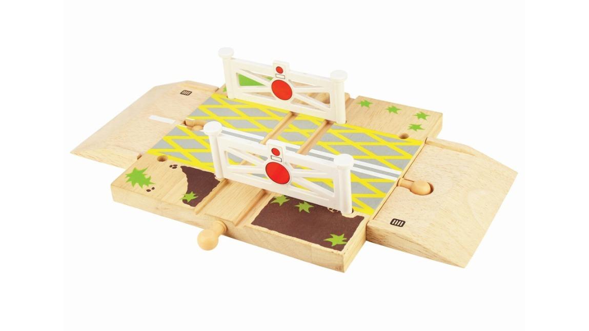 Bigjigs Rail Kids Wooden Level Crossing Accessory Toy - 3 year+