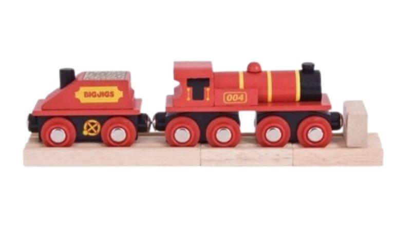 Bigjigs Rail 19cm Big Red Engine Wooden Toy Collectible Set - 3 year+ ...