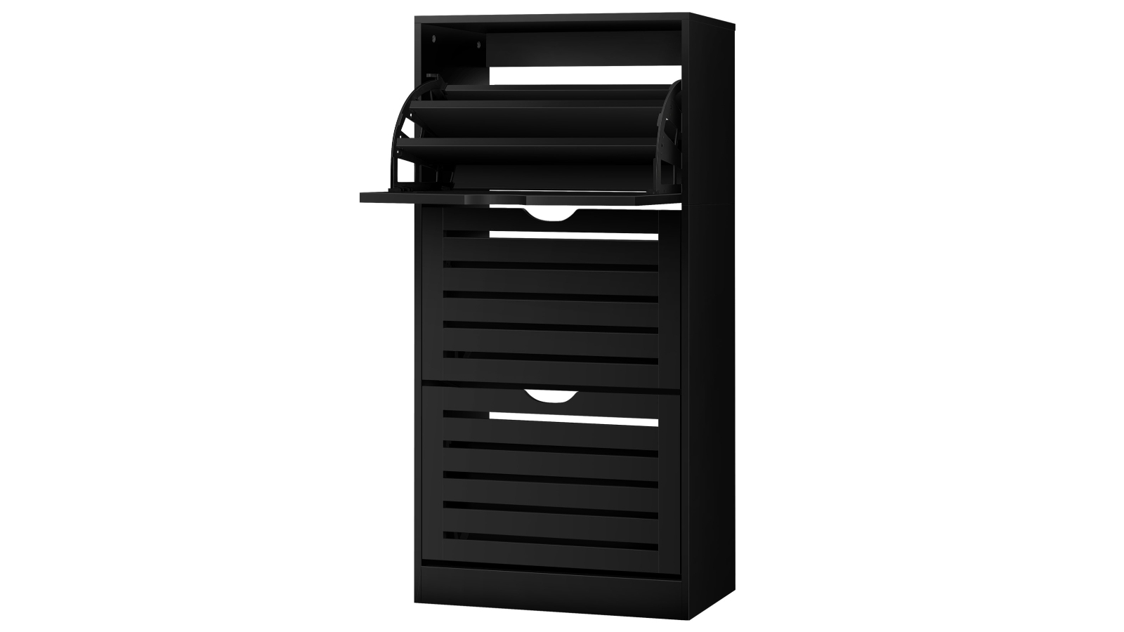 Alfordson 45 Pair Flip Drawers Shoe Storage Rack - Black