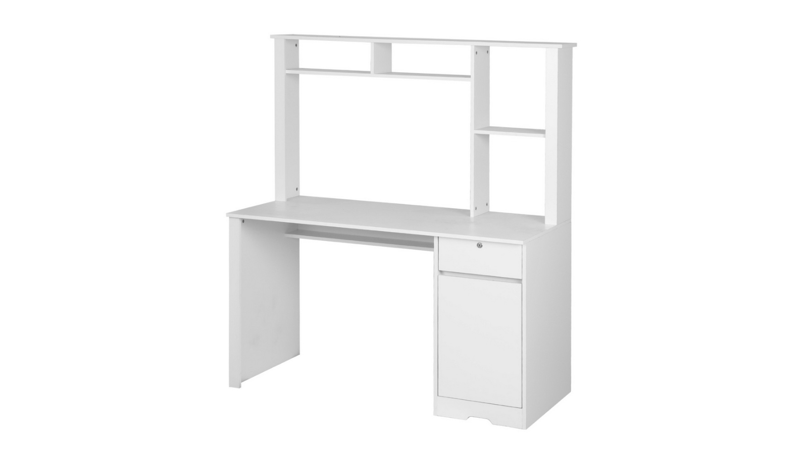 Artiss 134cm Computer Desk with Drawer Bookshelf Cabinet - White