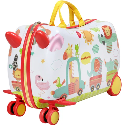 BoPeep Kids Ride On Suitcase Trolley - Zoo