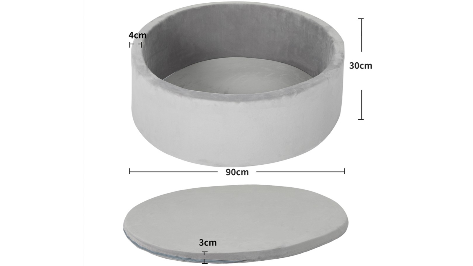 Bopeep Kids Balls Pit Baby Ocean Play Foam Pool Barrier Toy Padding Child Grey