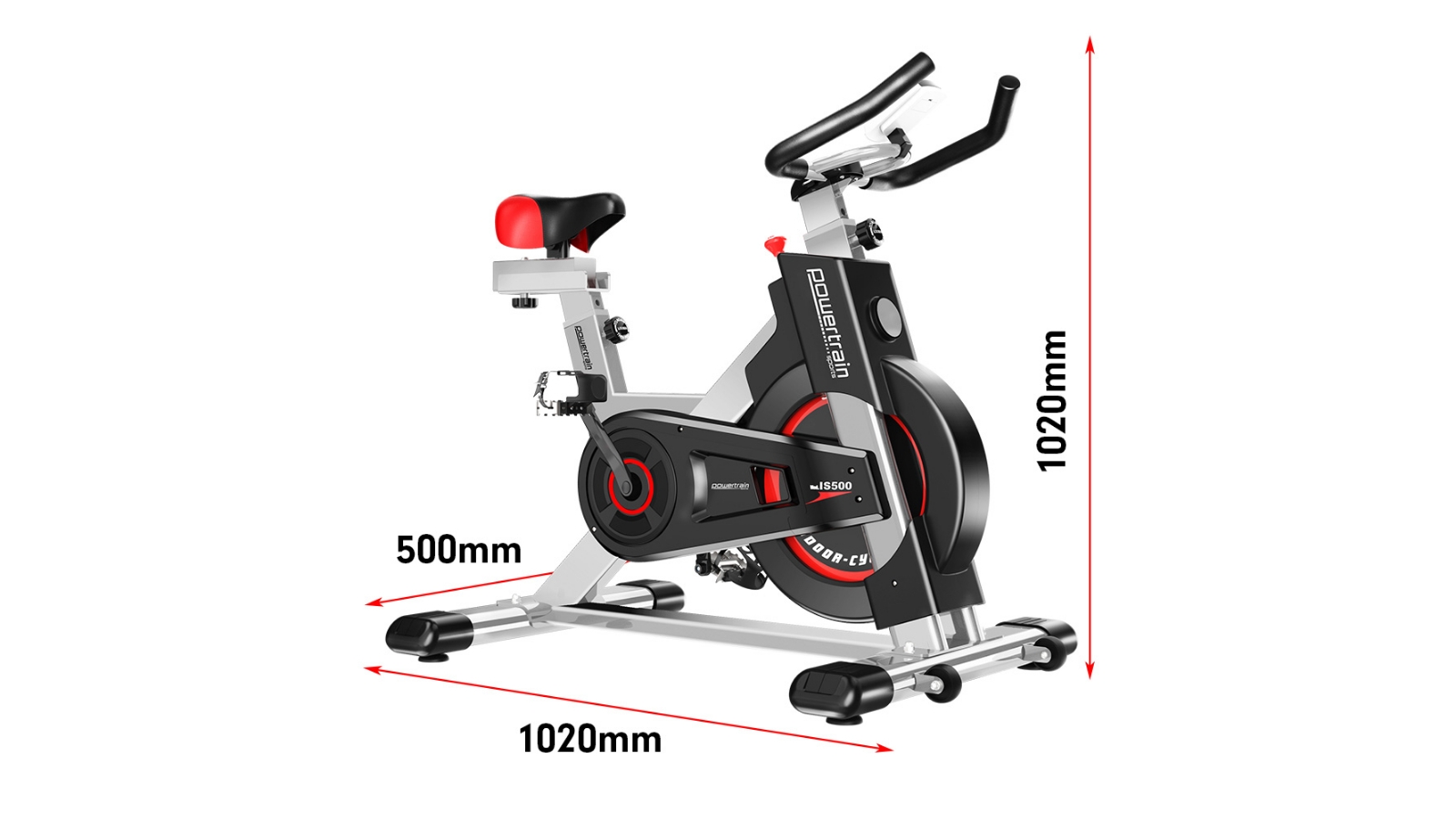Powertrain D20 Exercise Spin Bike Silver Harvey Norman