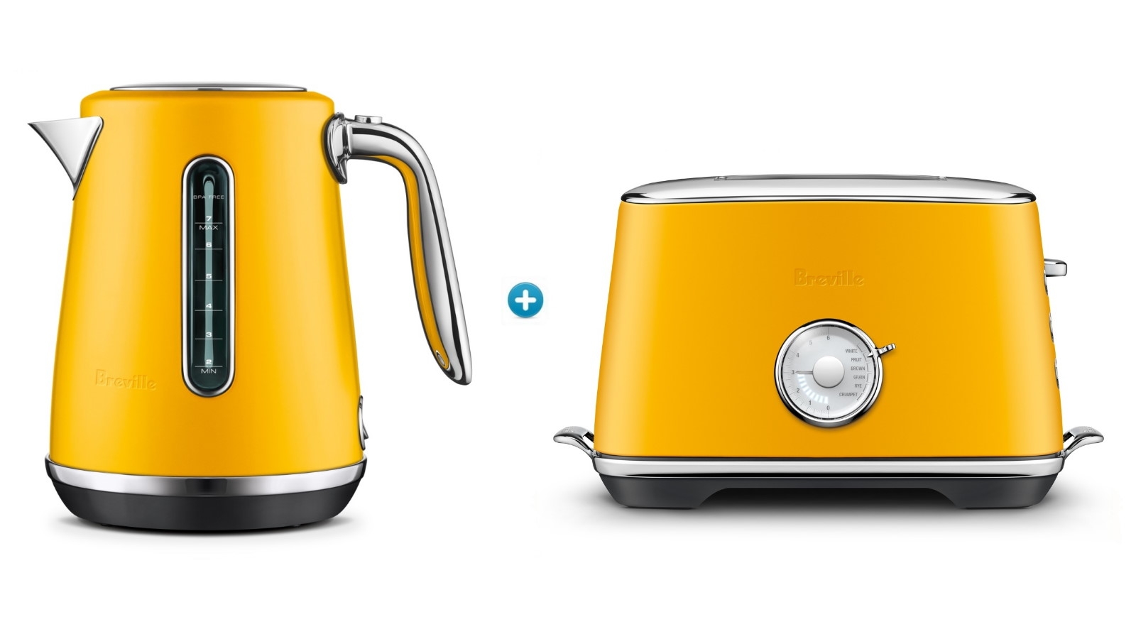 Breville the Luxe Duo Kettle and Toaster Set Saffron Butter Harvey