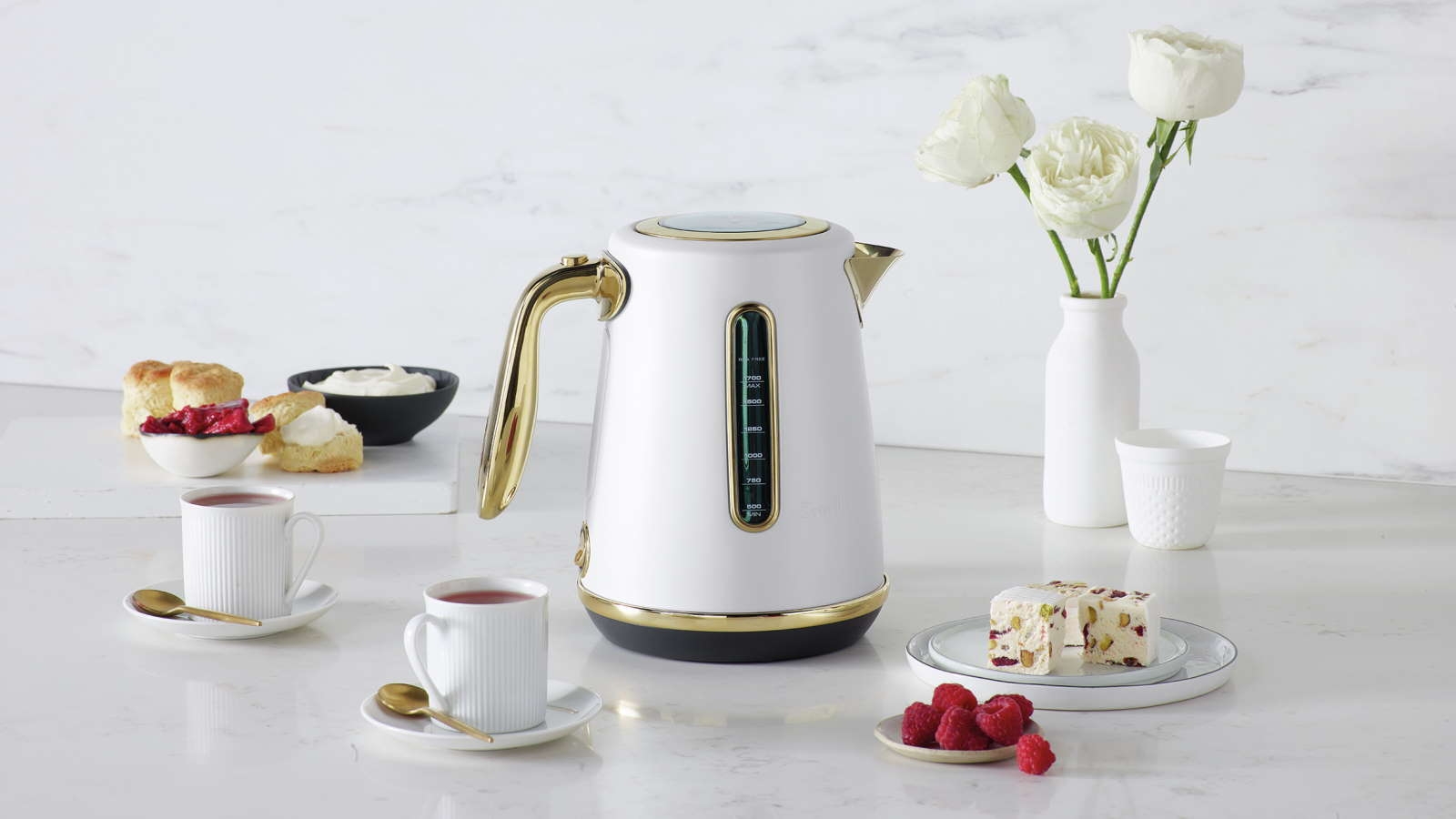 Breville Soft Top Luxe Brass 1.7L Kettle Sea Salt Harvey Norman