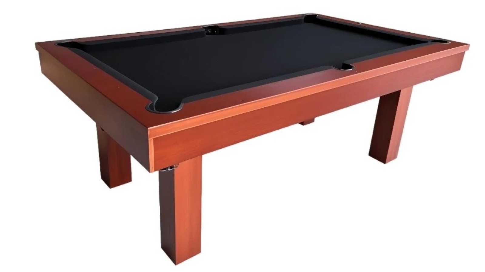 TopOne Sports Luxury 7ft Slate Pool and Dining Table with Accessories - Black Felt