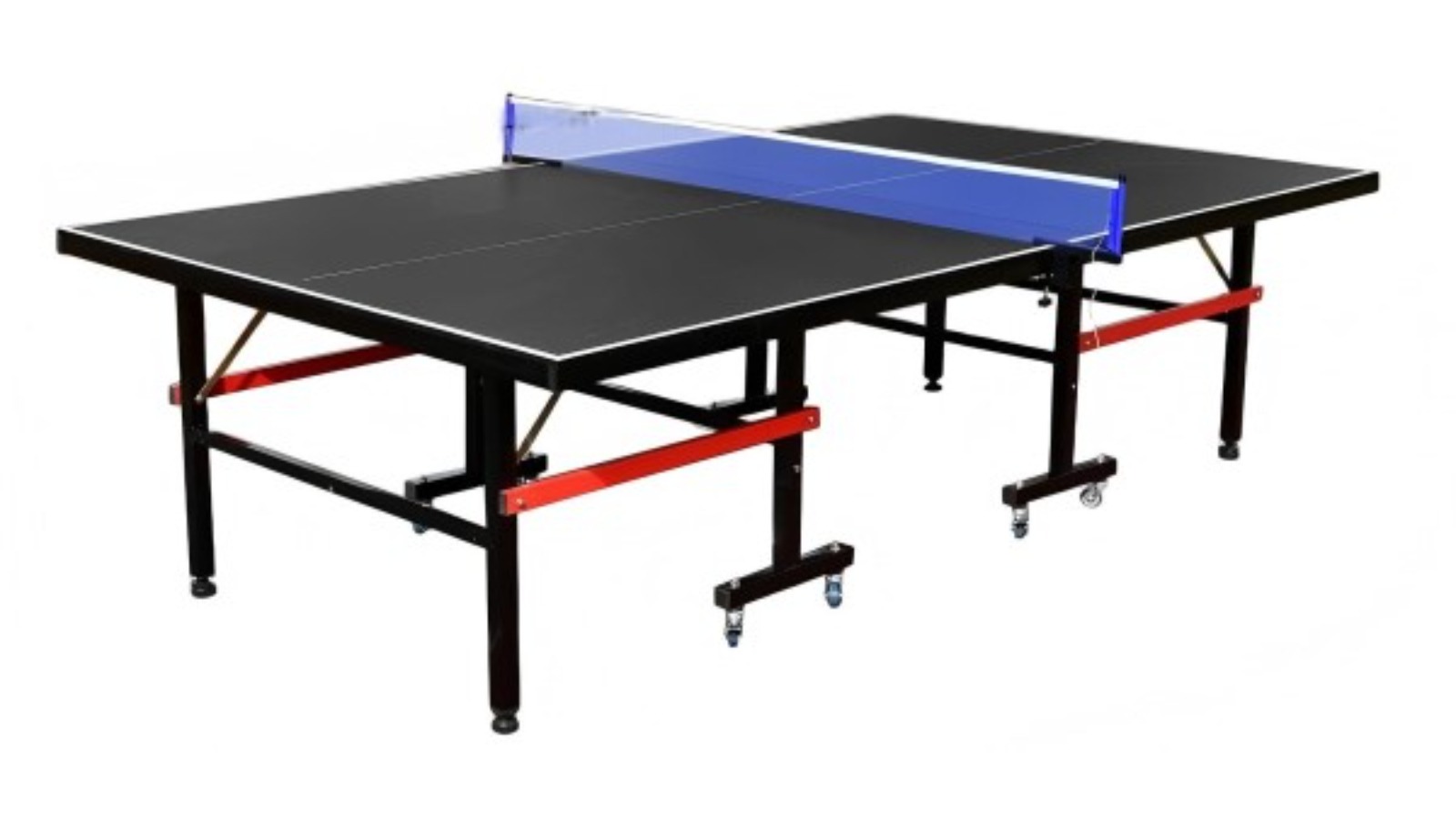 TopOne Sports 1.6cm MDF Top Steel Leg Outdoor Table Tennis/Ping-Pong Table - Black 