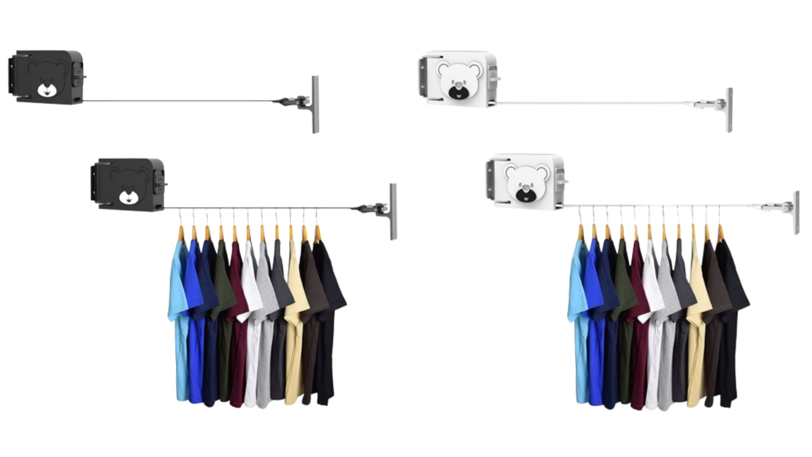 Soga 2 Piece 16cm Wall-Mounted Clothesline Dry Rack