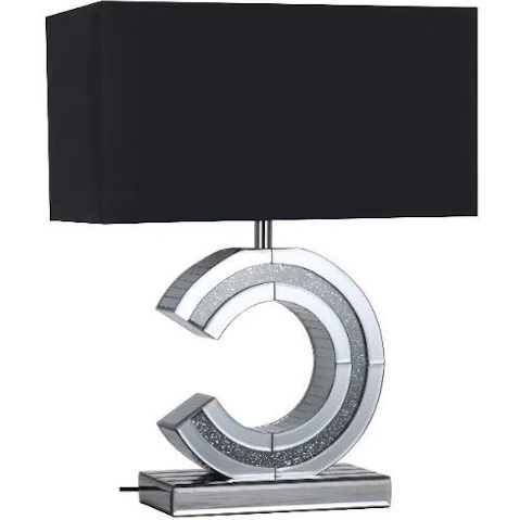 Clare Small Mirror Bedside Lamp - Black