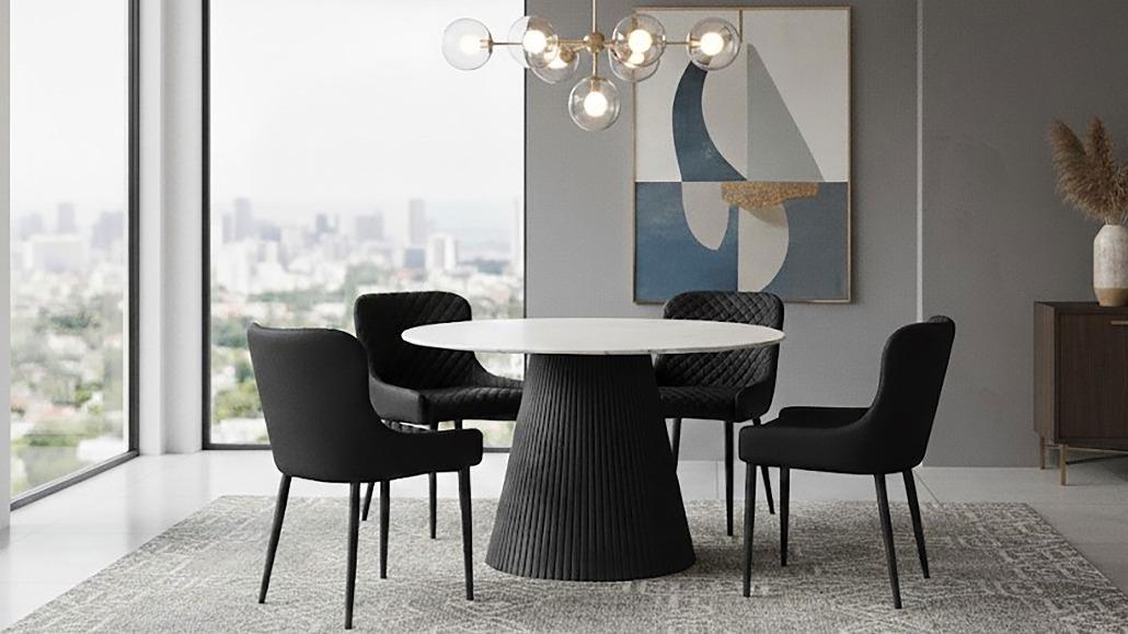 Amiro 5-Piece Dining Table Set with Avalon Dining Chair