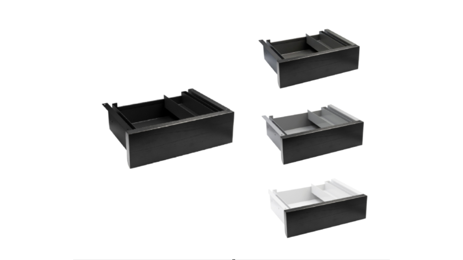 Desky Black Ash Minimal Under Desk Drawer