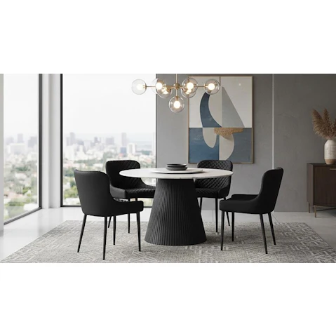 Amiro 5-Piece Dining Table Set with Lazy Susan