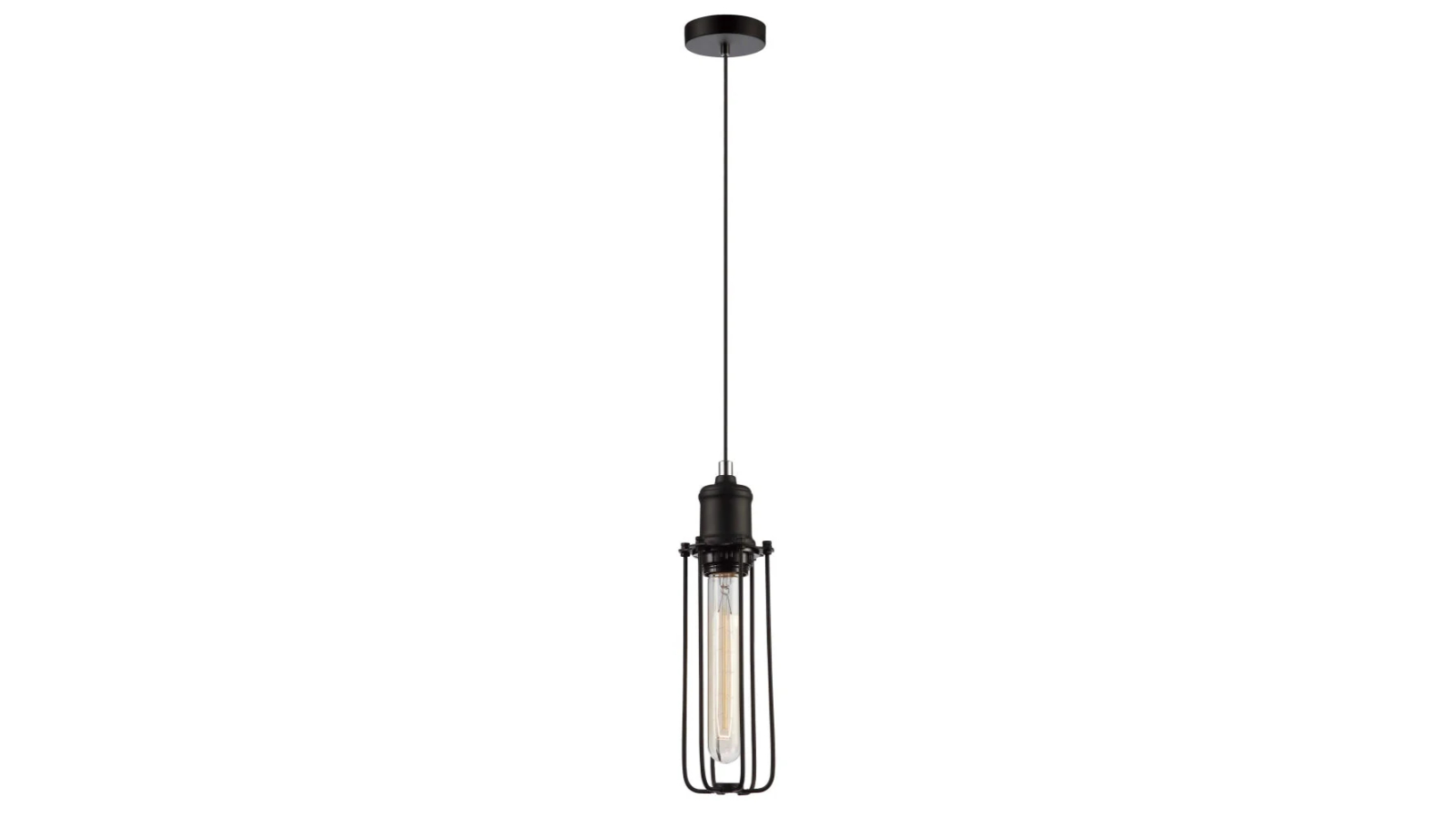 BLACKBAND Industrial Tubular Cage Pendant Light - Black