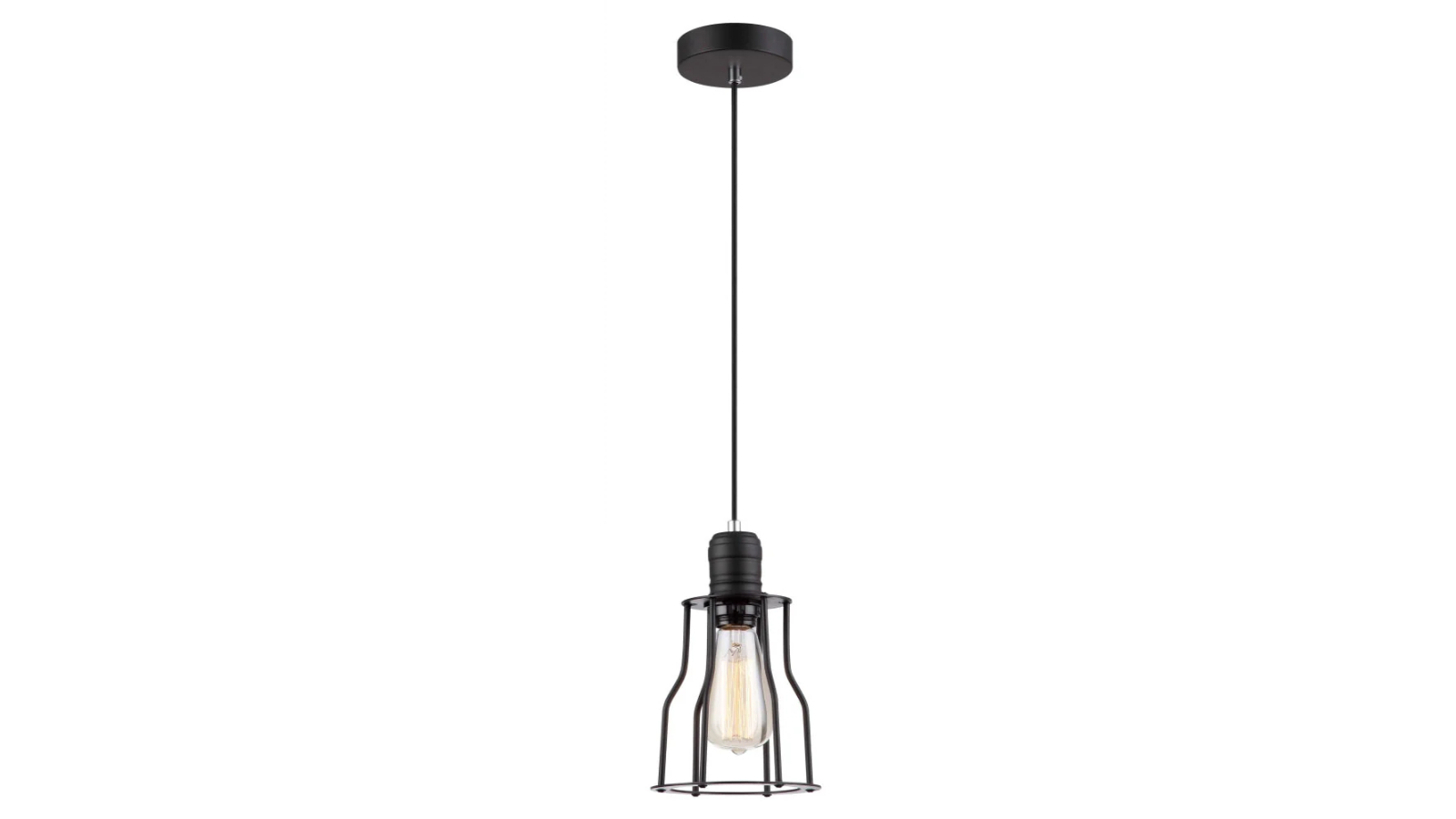BLACKBAND Industrial Angled Cage Pendant Light - Black