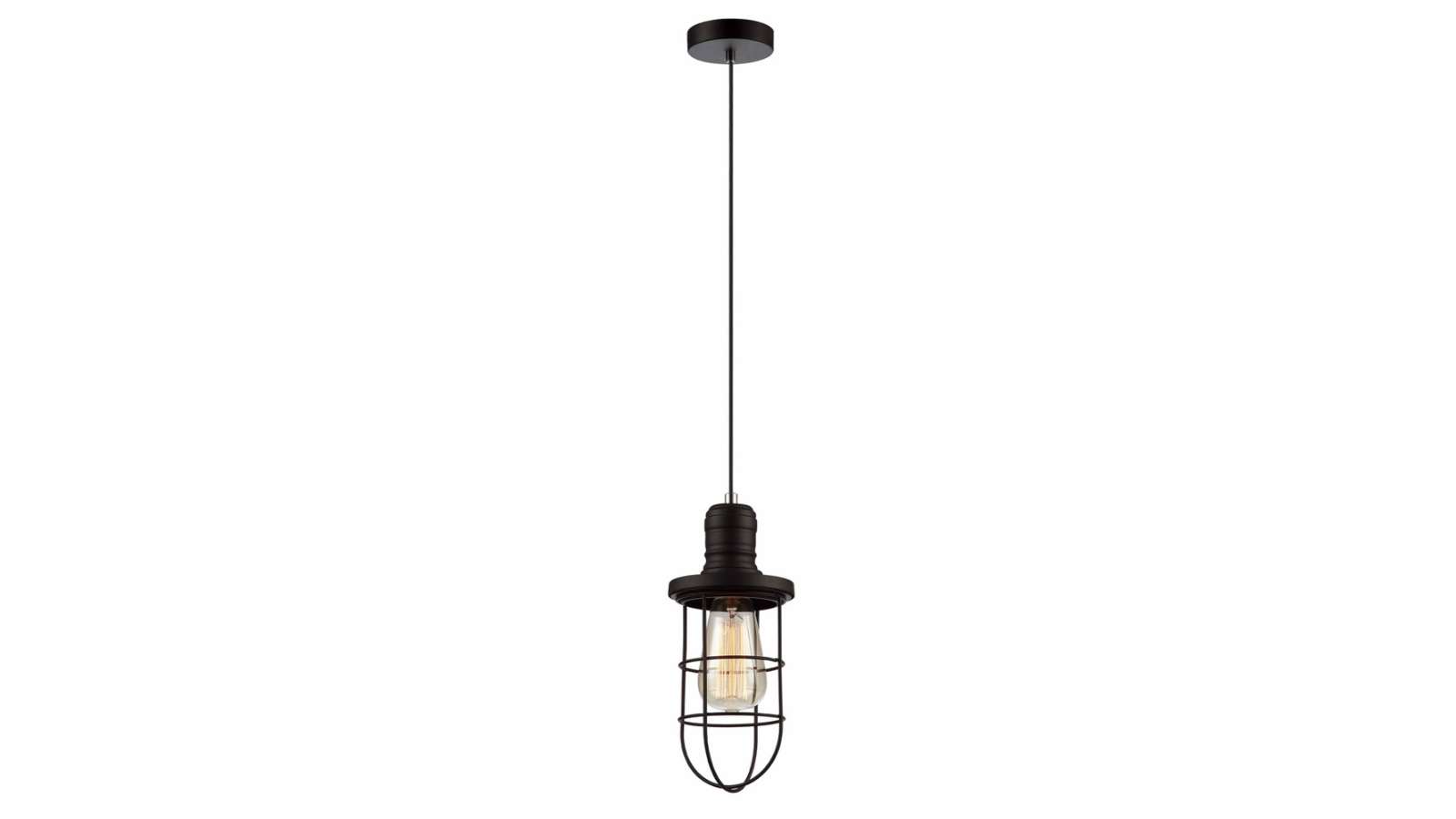 BLACKBAND Industrial Curved Cage Pendant Light - Black