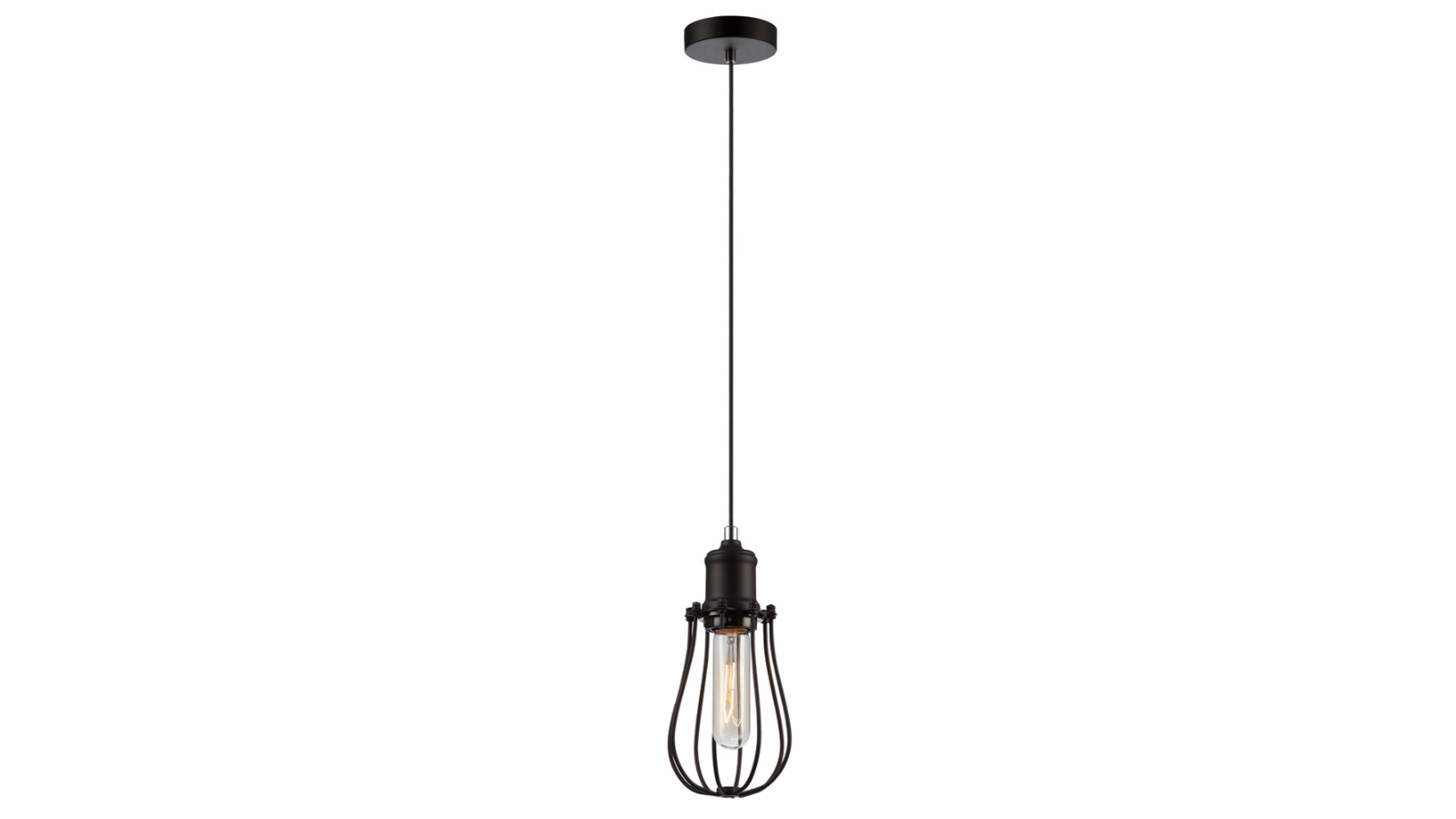 BLACKBAND Industrial Pear Shape Cage Pendant Light - Black