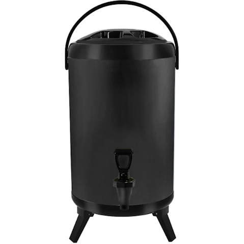SOGA 18L Stainless Steel Milk Tea Barrel with Faucet - Black